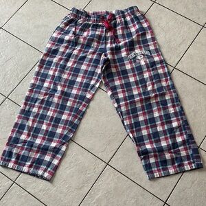 Y2K Ladies Plaid Flannel Lounge Pants with PEI Logo Sz XL